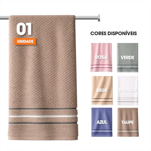 Toalha Banho Gigante Algodão Luxo Macia Alta Absorção Felpuda Premium Fio Penteado Hotel Spa Cor Taupe