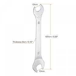 uxcell Thin Open End Wrench, 12mm x 13mm Metric