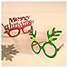 BOLZRA Christmas Headbands Party Fancy Glasses Frames with Reindeer Xmas Tree Glitter Designs for Holiday Costume Photo Booth Eyeglasses Hats, 8 Pack