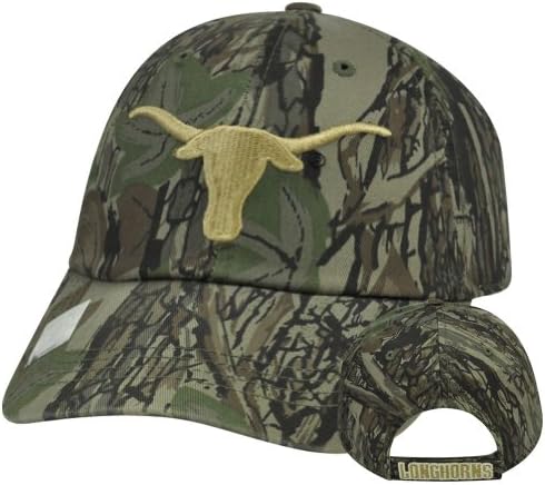 NCAA Texas Longhorns Garment Wash Velcro Hat Cap Adjustable Camo Camouflage