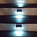 Signstek 4 Pack Upgrade Version Sunproof Waterproof Solar Powered Stainless Steel 2 LED White Staircase Step Light Stairways Landscape Garden Path Wall Lamp- Solar Powered