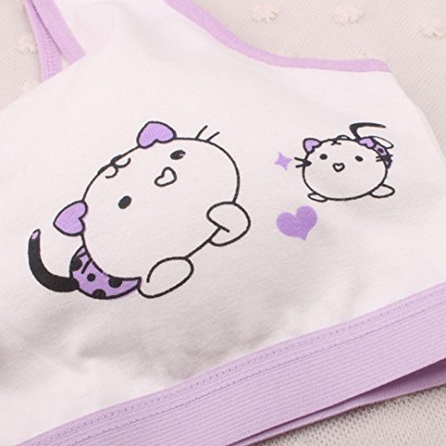 TIFENNY Newest Lovely Girls Printing Underwear Bra Vest Children Underclothes Sport Undies (Purple) - Thumbnail 3