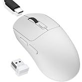 MELOGAGA Wireless Gaming Mouse, 3-Mode Bluetooth/2.4G/USB-C, 8 DPI -White | 800-6400 DPI, 1000hz Polling, Ultra-Light 71g Design with 120-Hour Rechargeable Battery for PC, Mac, PS5 &amp; Tablets