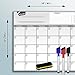 Magnetic Refrigerator Board Dry Erase Calendar - Fridge Monthly Whiteboard Organizer 16''x12'' & 3 Colored Magnetic Markers & 1 Magnetic Eraser, Useful Smart Planner