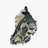 Crampon Micro spikes ice snow grips traction cleats System Safe Protect for Walking, Jogging, or Hiking on Snow and Ice, Uelfbaby (19 Spikes/ Black)
