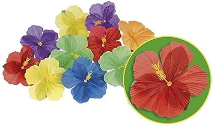 Artificial Hibiscus Flowers Pack Of 24 Amazon Co Uk Kitchen Home