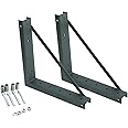 Underbody Truck Tool Box Mounting Brackets Kit, Welded Formed Steel Mounting Brackets with Screws Spacers and Sleeves Bolts for Underbody Truck Bed Tool Box, 17.7X 17.7 Inch, Set of 2