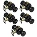 5 Pack of Pro-Grade Classic Privacy Bed Bathroom Door Knobs Handles, Oil Rubbed Bronze