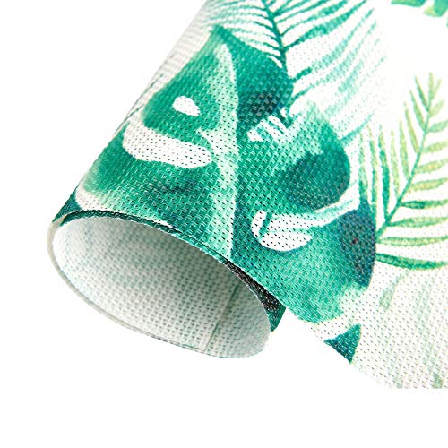 Vivi&Stitch Wipeable Placemats, 6 Pack Table Placemats, Large Palm Leaves Heat-Resistant Stain Resistant Anti-Skid Woven Vinyl Table Mats for Kitchen Dining Table