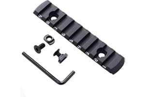 TuFok Picatinny Rail Section for Mlock - Thin 0.27in Height Rail Attachment Rail Adapter Mount Alumimun 9-Slot