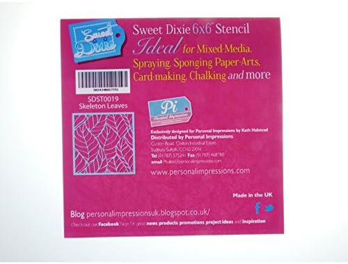 Sweet Dixie Skeleton Leaves Stencil, 6 x 6-Inch,SDST0019, Transparent, 6 x 6 inches (15.24 cm x 15.24 cm) - Image 3