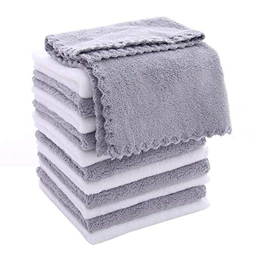 Spotted Play 12 Pack Baby Washcloths - Extra Absorbent and Soft Wash Clothes for Newborns, Infants and Toddlers - Suitable for Baby Skin and New Born - Microfiber Coral Fleece 12x12 Inches