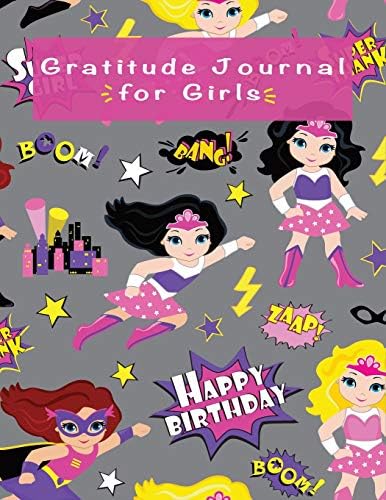 Gratitude Journal for Girls: Cute SuperHero Girls Gratitude Journal with Prompts for Girls & Teen Girls | Daily Gratitude Journal Coloring Notebook, ... & Doodle Notebook Large 8.5"x11", 120 pages