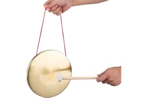 30cm Brass Hand Gong Cymbals with Round Play Hammer, for Schools, Churches, Opera (22cm)
