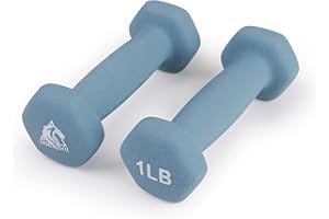 LIONSCOOL Set of 2 Neoprene Coated Dumbbell Hand Weights, Anti-Slip and Anti-Roll Hex Dumbbells in Pair for Strength Training, Resistance Training