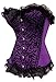 Alivila.Y Fashion Sexy Lace Brocade Corset Bustier Shapewear 2714-Purple-2XL