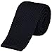 Tigre Amore Men's Skinny Knit Tie Solid Navy