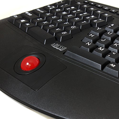 Adesso WKB-3500UB Tru-Form 3500, 2.4GHz Wireless Ergonomic Trackball Keyboard