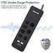 DEWENWILS 7-Outlet Surge Protector Power Strip with 2 USB Ports, 6 Ft Flat Plug Extension Cord, 15A Circuit Breaker, 1780 Joules Surge Protection for Home/Office, Wall Mount, UL Listed, Black