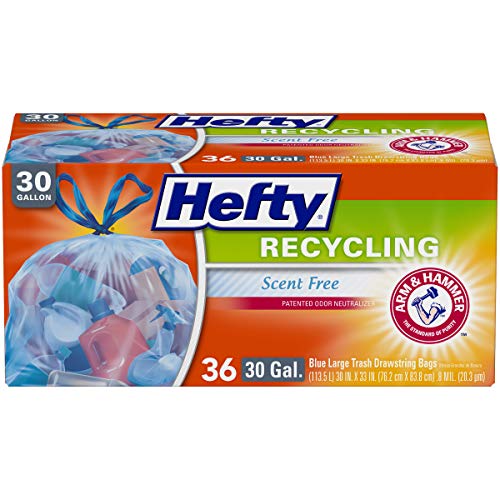 Hefty Recycling Trash Bags, Blue, 30 Gallon, 36 Count Pricepulse