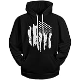 H HYFOL Graphic Hoodies for Men USA Flag American Patriotic Long Sleeve Pocket Pullover Sweatshirts
