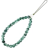 Handmade Natural Gemstone Gold Beaded Artificial pearls Charm Cell Phone Camera Lanyard, Wrist Strap, Phone Chain String, Keychain Decor for Wallet