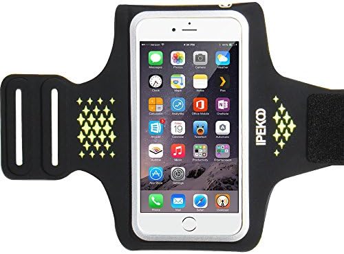 IPhone 6 / 6 Plus Armband, IPEKOO Sports Armband for Apple iPhone 6s Plus / 6 Plus/ 6, Sports Running Exercise Workout Gym Sportband with Key Holder &amp; Card Slot(Black, 5.5Inch)