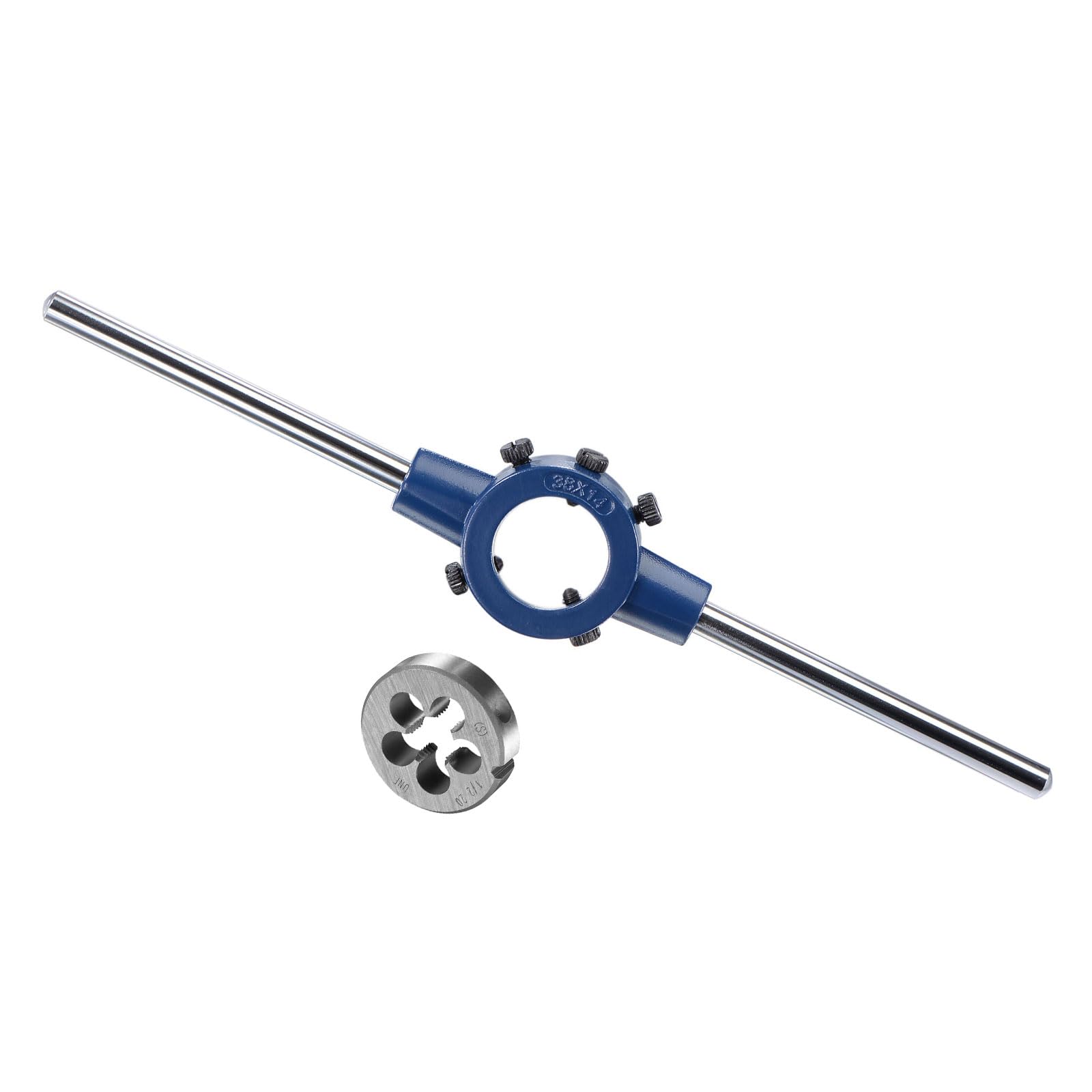 CoCud Die Stock Handle Set, 1/2-20 UNF Thread Die & Fit 26mm-38mm OD / M12-M16 Die Wrench Tool Kit - (Applications: for Threading Repairing), 1-Set