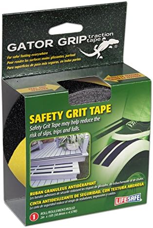 Gator Grip : RE3864 Premium Grade High Traction Non Slip 60 Grit Indoor Outdoor Anti-Slip Tape, 2 Inch x 15 Foot, Black/Yellow