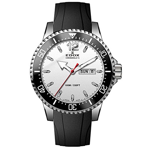 Edox men s  chronorally-s  quartz stainless steel and r…