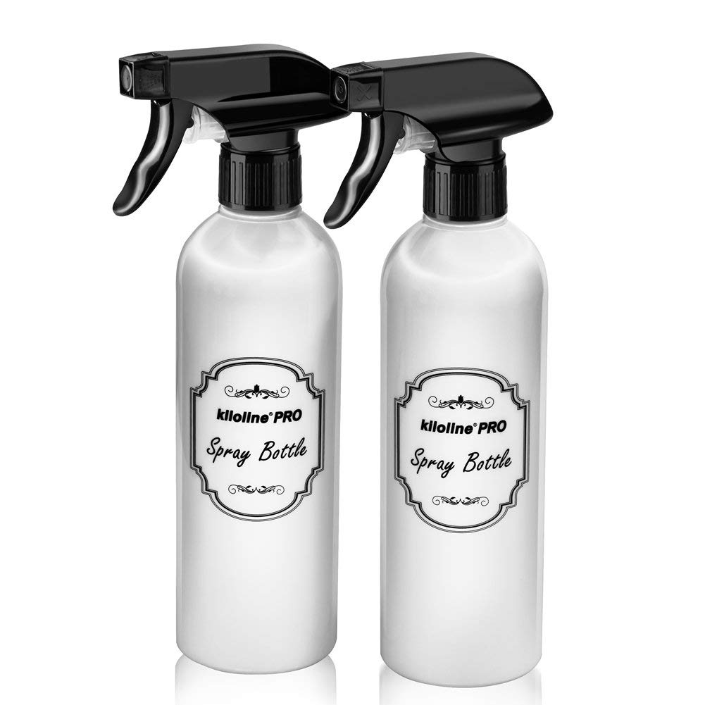 Kiloline Empty PET Plastic Spray Bottles (2-Pack) Refillable 17oz.Black Trigger Sprayer w/Mist/Stream/Off Settings Leakage-proof: Beauty