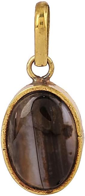 Shree Shyam Black Real Authentic Sulemani Hakik (Agate) Stone Pendant
