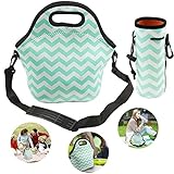 Reusable Lunch Bags Insulated Lunch Tote Large Neoprene Waterproof Lunch Pouch Picnic Lunch Box with Water Bottle Bag for Kids,Women