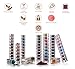 BellaTerra Cosmetics Mineral Shimmer Eye Shadow and Highlighting Powder, Glitter Metallic Dust for Face and Hair, 9 Stack, Topaz