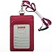 Cmxsevenday A7928 2-Sided PU Leather ID Card Holder with 1 ID Window and 1 Card Slot, Vertical Style - Rose