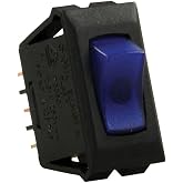 JR Products 13685 Blue/Black SPST Illuminated On/Off Switch