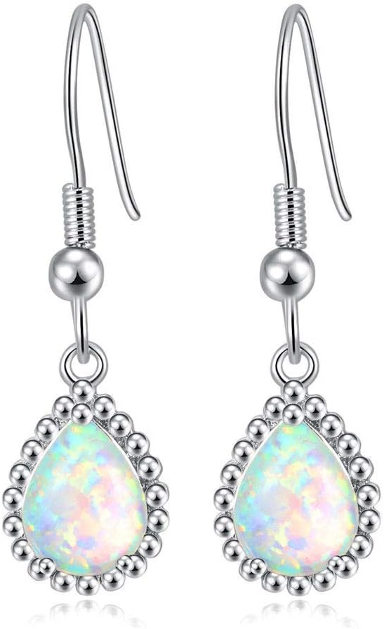 CiNilyLeverback Opal Dangle Drop Earrings For Women Girls 14K Gold Plated Teardrop Earrings