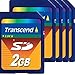 Transcend 2 GB SD Flash Memory Card (TS2GSDC) pack of 5 primary