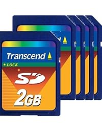 Lote de 5 Transcend SD 2 GB Tarjeta de memoria