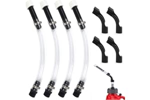 PETCHOR 4-Pack Transparent 14" Racing Fuel Filler Hoses & Bender Kit, Stainless Steel & ABS, LC2 Compatible