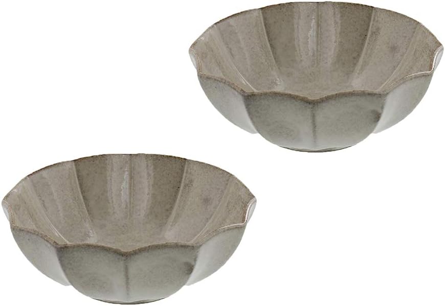 Zen Table Japan Rinka 5.7" Handmade Ceramic Bowls Set of 2 Made in Japan - Beige