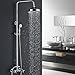 Senlesen Bathroom 8-Inch Rainfall Shower Faucet System Wall Mounted Dual Cross Handle Bathtub Shower Mixer Tap with Handheld Spray Chrome