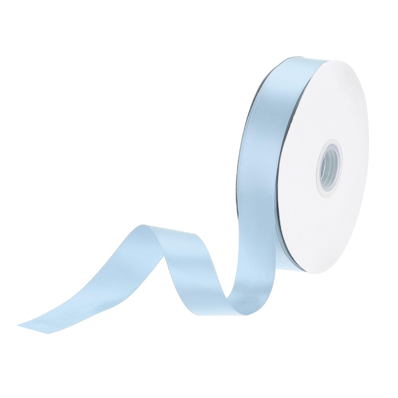 DMiotech 25mm Satin Ribbon 46m/150ft Thin Double Face Fabric Grosgrain Ribbon for Gift Wrapping Floral Hair Flower Bouquet, Light Blue