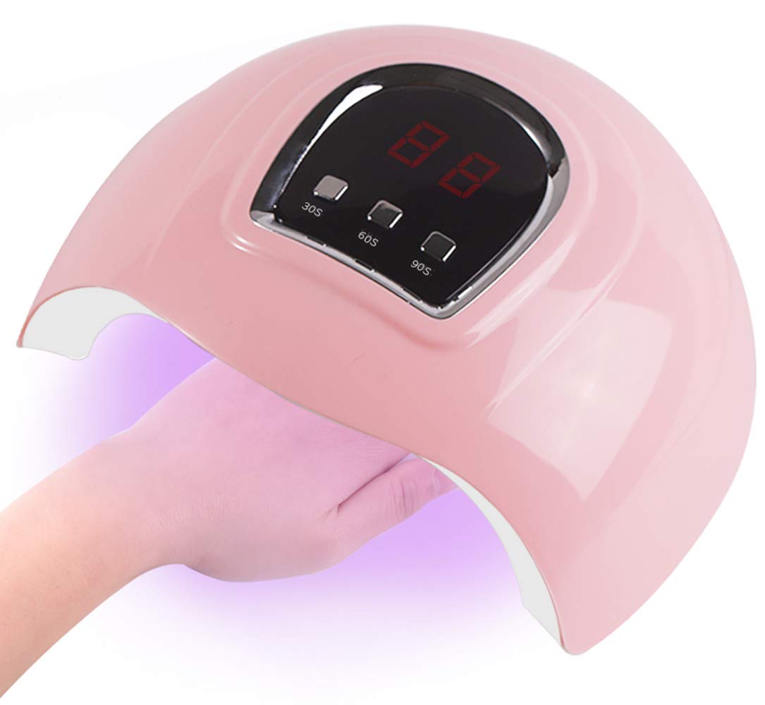 54W UV Nail Lamp LED Nail Dryer Time Setting Digital Light Therapy for Gel Nails Infrared Smart Sensor Large Probability 18 Lamp Beads (A Style)