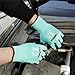 Tarantula Nitrile Coated Safety Work Gloves for General Purposes, Lightweight Work Gloves, 13 Gauge Mint Green Polyester Shell, Black Sandy Nitrile on Palm and Fingers, 12 Pair per Pack