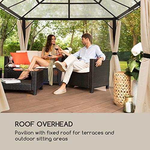 blumfeldt Pantheon Solid Sky Pavillon Gazebo Pergola, Aluminiumkantrohr, überdachte Fläche: 3x3 m, 7,6x7,6 cm Eckpfosten… – Bild 3