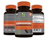 Pure, Organic Ashwagandha, 1,200mg, 120 Capsules :: Natural Supplement for Stress Relief and Mood Support :: Non GMO & Vegan :: With Black Pepper Extract for Better Absorption