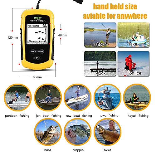 LUCKY Wired Fish Finder Sonar Sensor Transducer Water Depth Finder