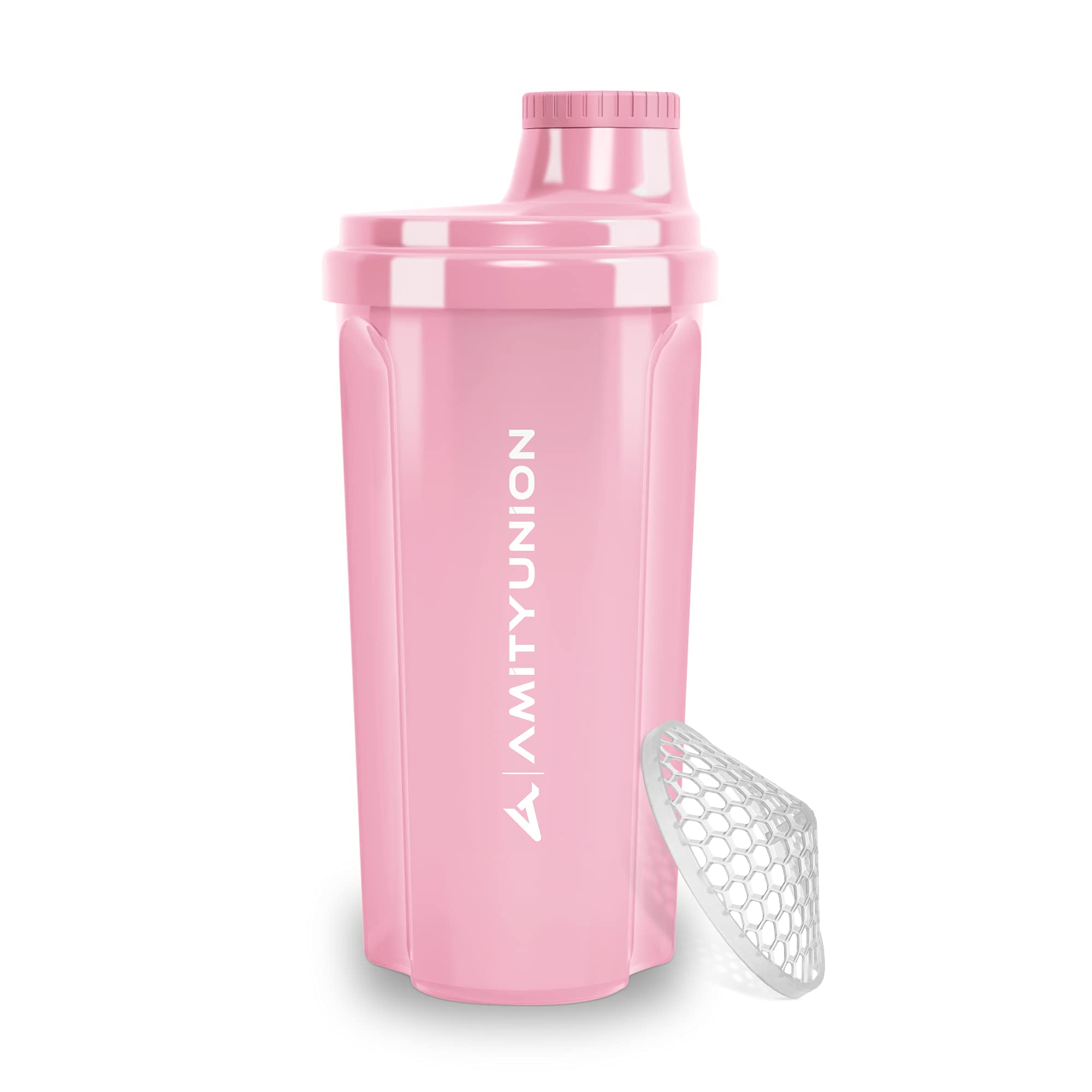 Protein Shaker 500 ml "Heaven" Leak-Proof, BPA with Clickable Strainer & Scale for Creamy Whey Shakes, Gym Fitness Mug for Isolate & Sport Concentrates, Protein Shaker, Original in Coral Pink