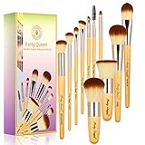 Party Queen Bamboo Makeup Brushes Set 11 Pieces Professional Kabuki Foundation Blending Blush Concealer Eye Face Powder Cosmetics Brush Kit With Box